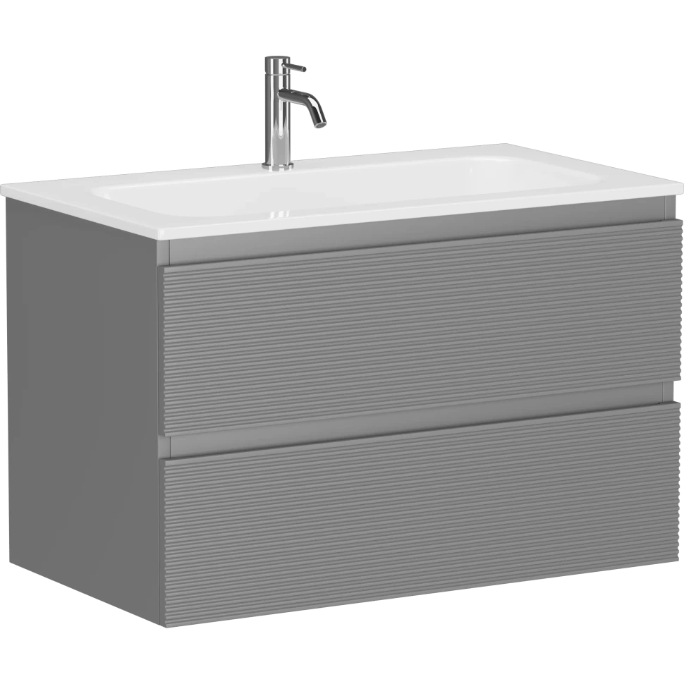 Тумба под раковину Sancos Folk FL80ES 79 см (светло-серый матовый) подвесная