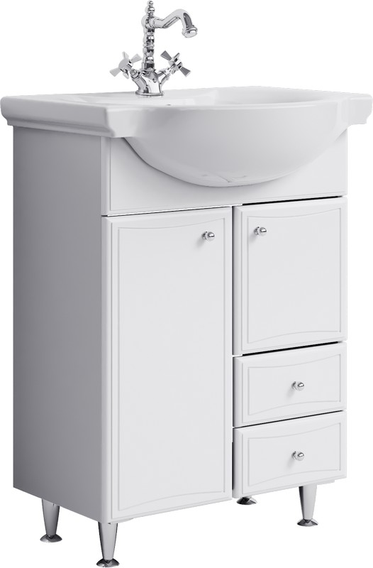 Тумба под раковину Aqwella Барселона BA0106K 65 см (белый) напольная