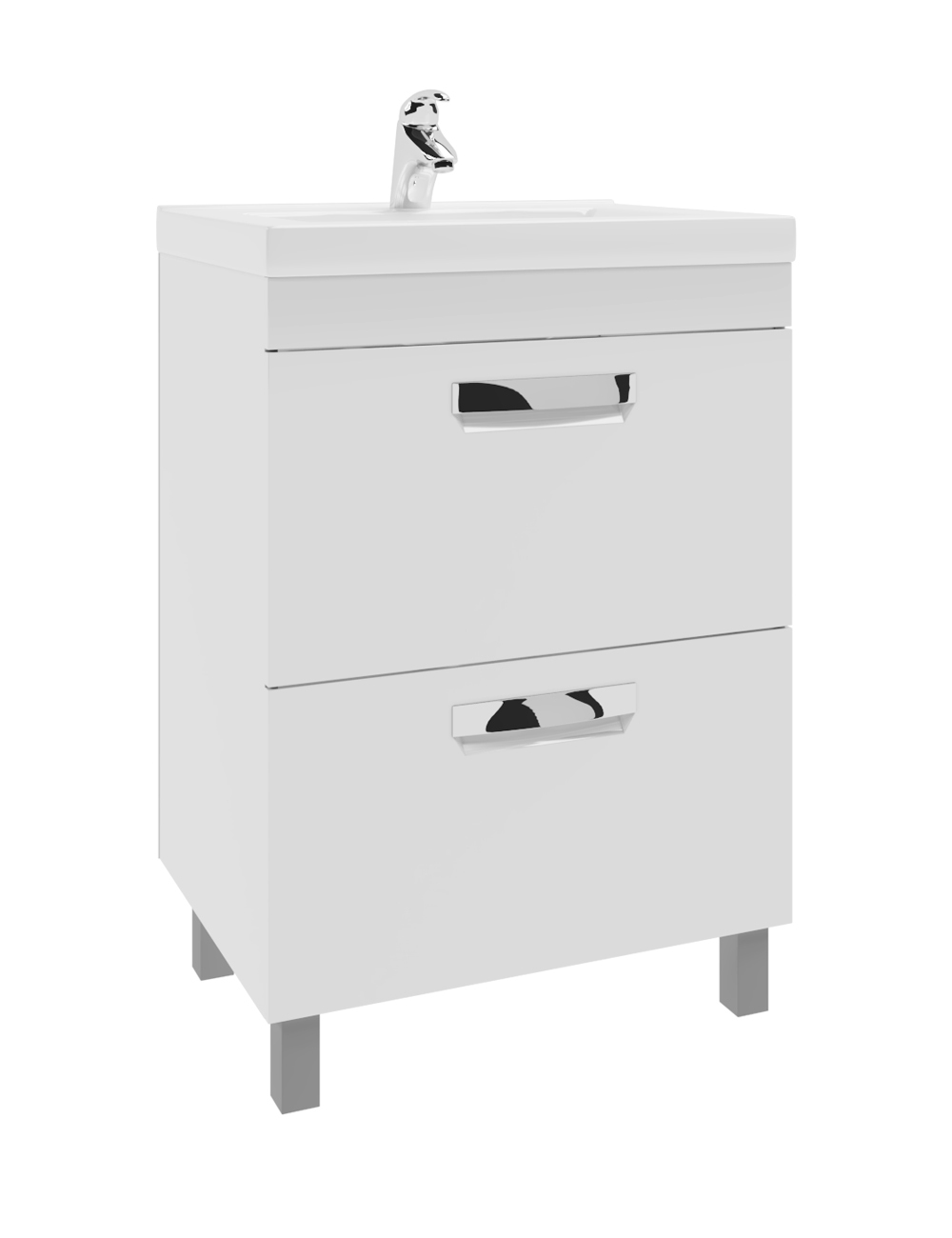 Тумба с раковиной Vigo Plaza 2 tn.PLA.FOS.60.2Y 60 см (белый) напольная