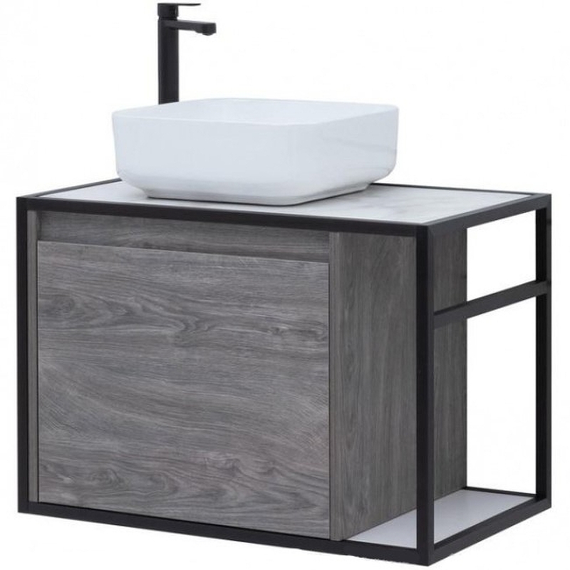 Тумба под раковину Aquanet Nova Lite Loft 75 см R (дуб рошелье) подвесная