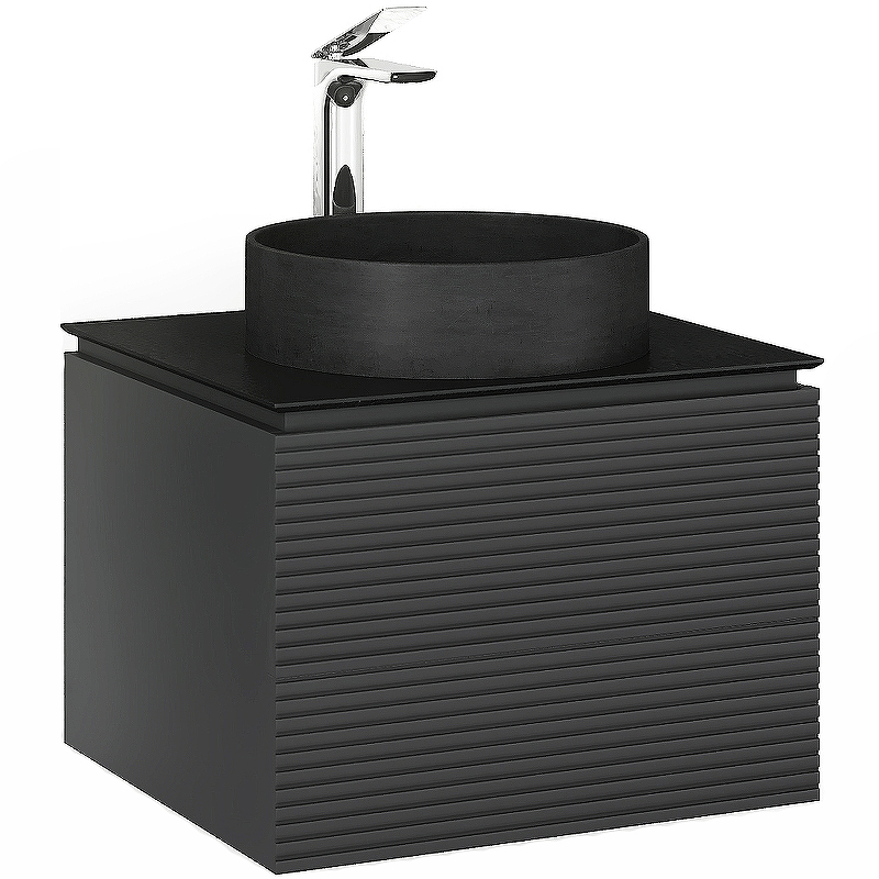 Тумба под раковину Jorno Stone Stn.01.60/P/A/JR 60 см (антрацит)