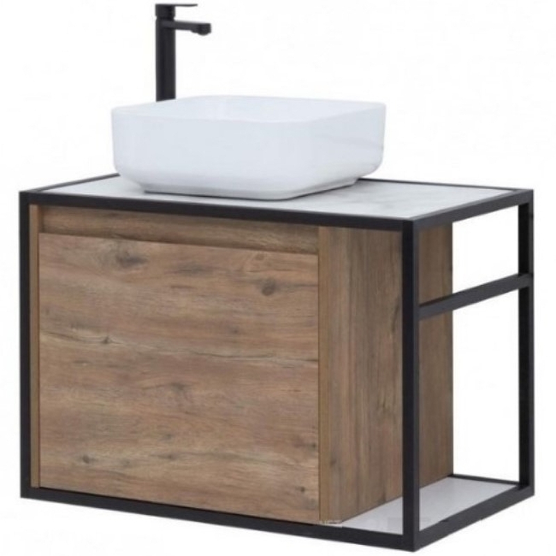 Тумба под раковину Aquanet Nova Lite Loft 75 см R (дуб рустикальный) подвесная