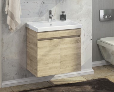 Тумба с раковиной Comforty Тромсе 00004142217 60 см (дуб сонома) подвесная