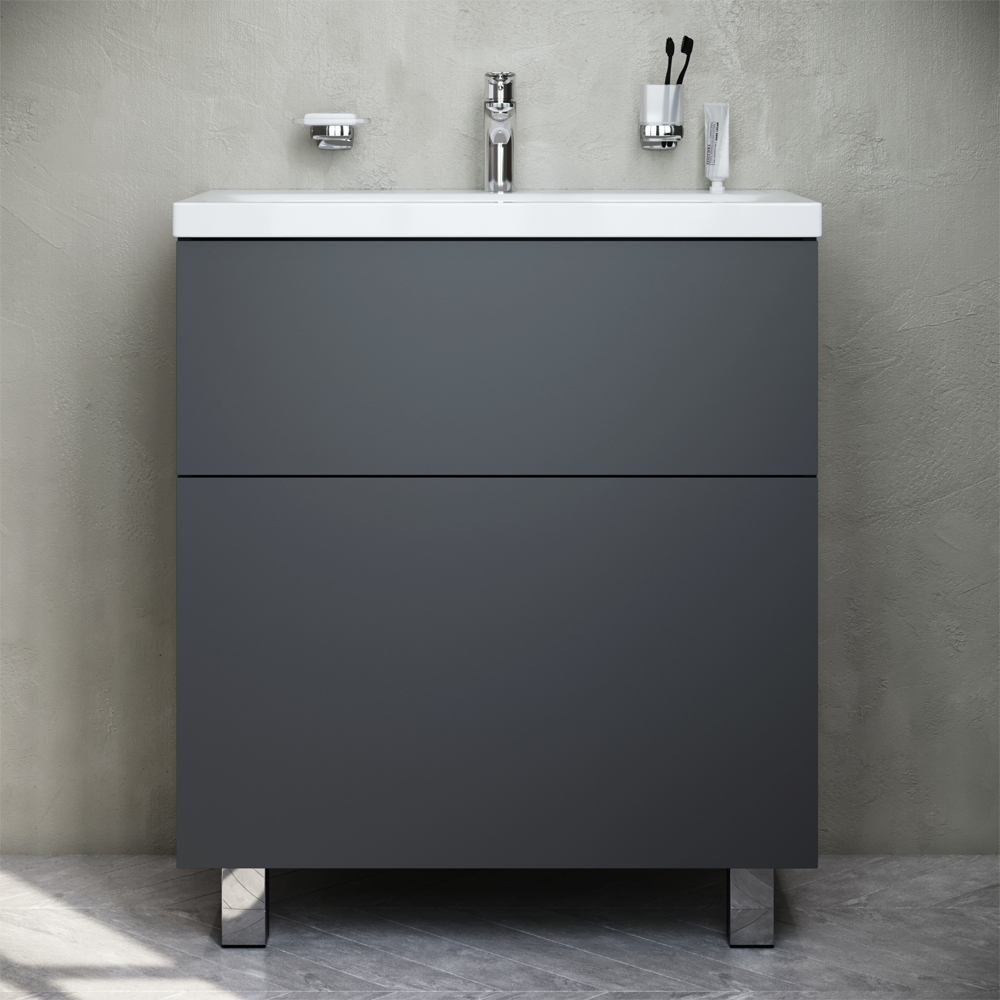 Тумба под раковину AM.PM Gem M90FSX07522GM32 75 см (графит матовый) напольная
