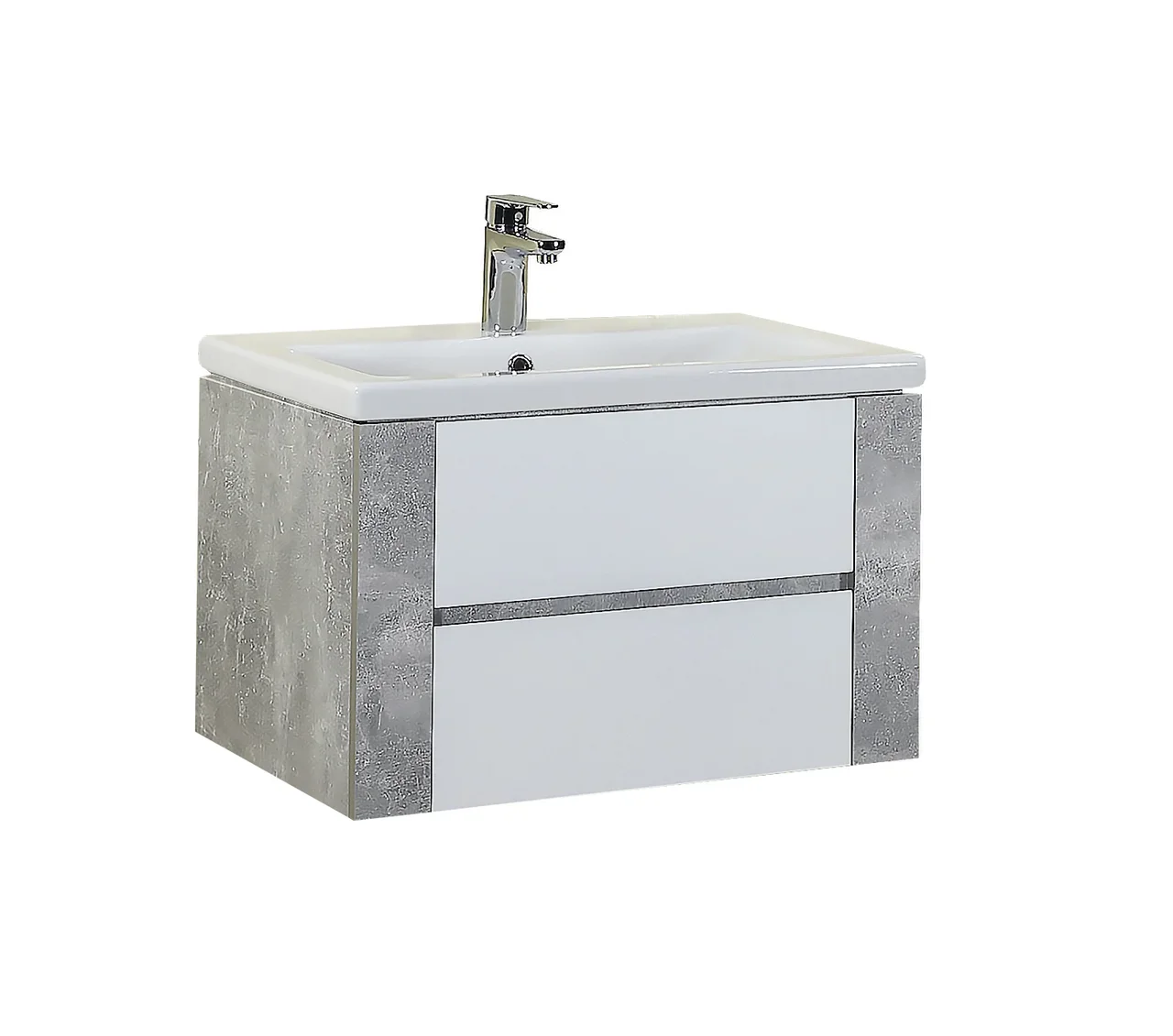 Тумба подвесная Onika Стоун 107044 70 см (белый/ателье светлый) подвесная