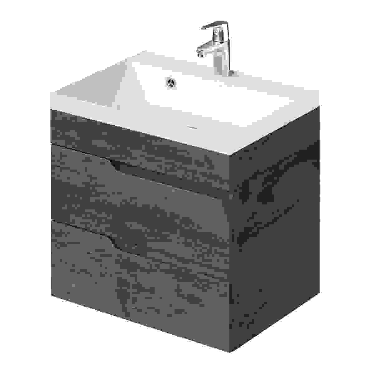 Тумба с раковиной Итана Sky 4657810335479 60 см (акация темная) подвесная