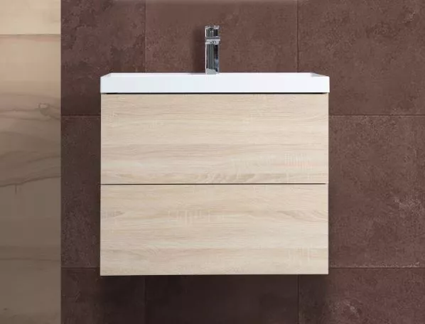 Тумба под раковину Art&Max Verona-Push AM-Verona-Push-700-2C-SO-RS-TS 70 см (дуб сонома светлый) подвесная