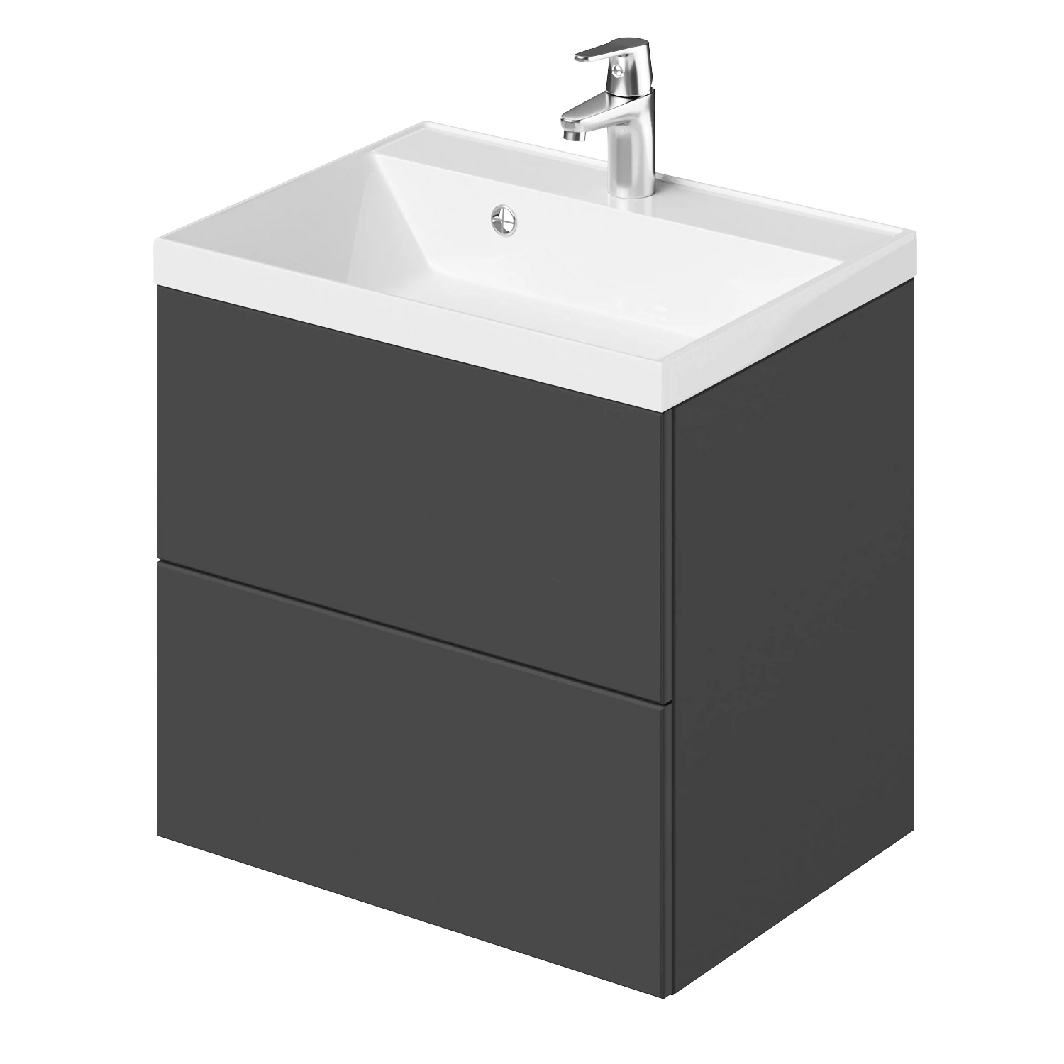 Тумба с раковиной Итана Icon 4657792952749 60 см (графит) подвесная