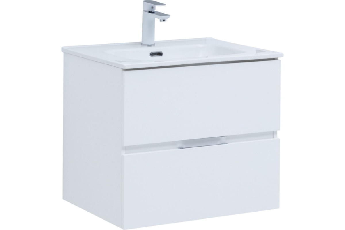 Тумба под раковину Aquanet Алвита New 277510 60 см (белый матовый) 2 ящика, подвесная