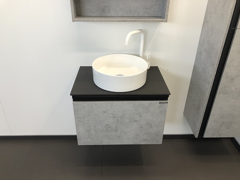 Тумба с раковиной Comforty Эдинбург 00-00002782 60 см (бетон светлый) подвесная