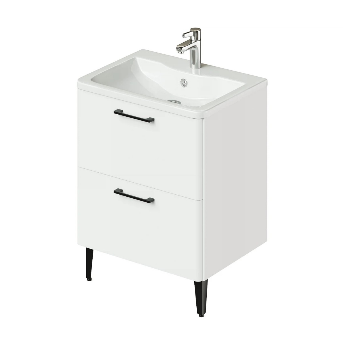 Тумба с раковиной Итана Nais 2.0 4657810335202 60 см (белый матовый) напольная