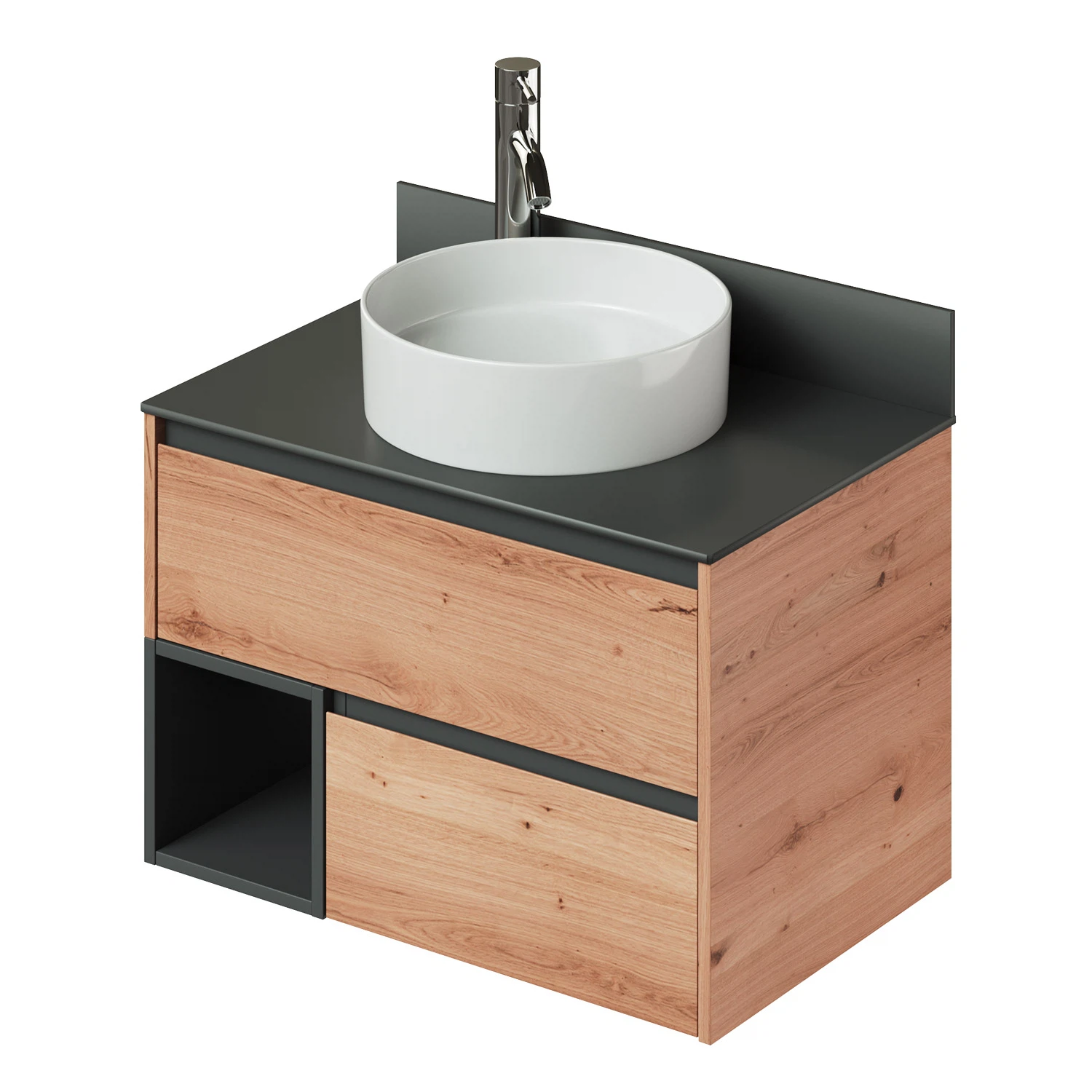 Тумба со столешницей Итана Amelia 2.0 4657792957621 75 см (дуб эвок прибрежный) подвесная