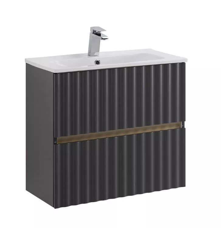 Тумба под раковину Art&Max Elegant AM-ELEGANT-600-2C-SO-GM-LED 60 см (серый матовый) подвесная