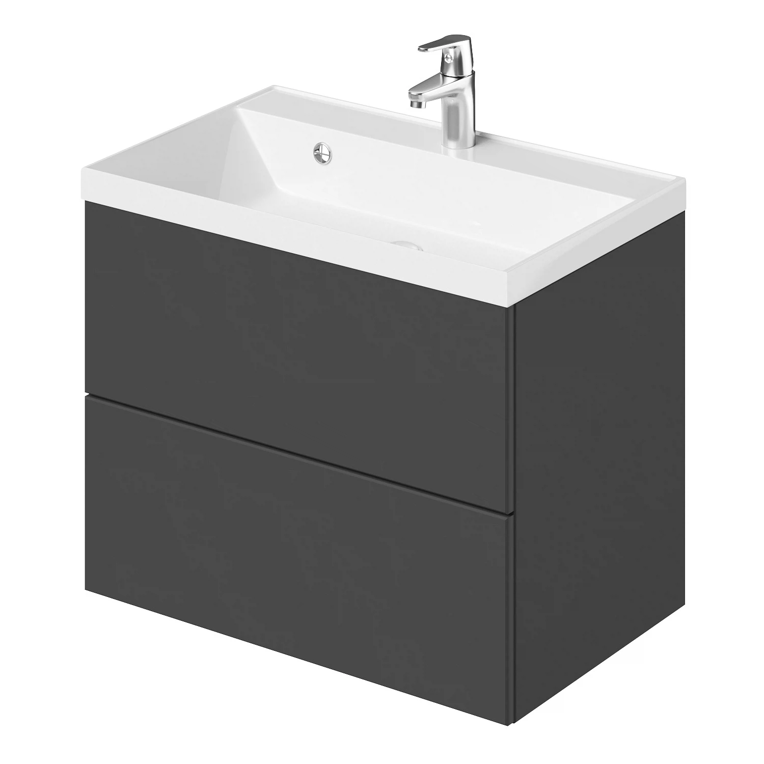 Тумба с раковиной Итана Icon 4657784358498 70 см (графит) подвесная