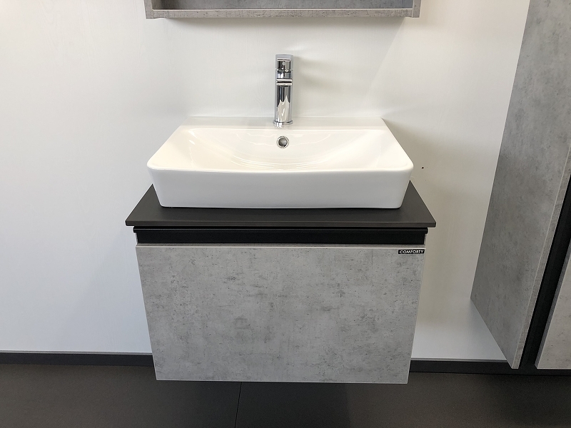 Тумба с раковиной Comforty Эдинбург 00-00001928 60 см (бетон светлый) подвесная