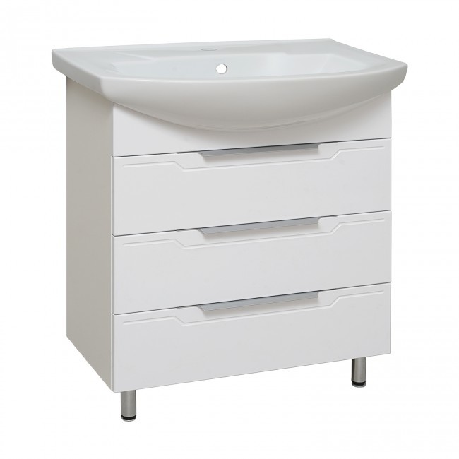 Тумба под раковину Runo Верона 00000001146 75 см (белый) напольная