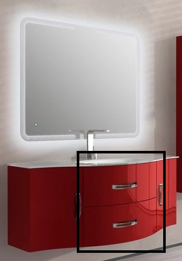 Тумба под раковину Cezares Sting 54658 70 см (красный) подвесная