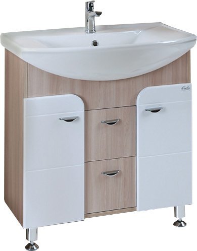 Тумба под раковину Onika Стиль 107512 75 см (белый/ясень шимо) напольная