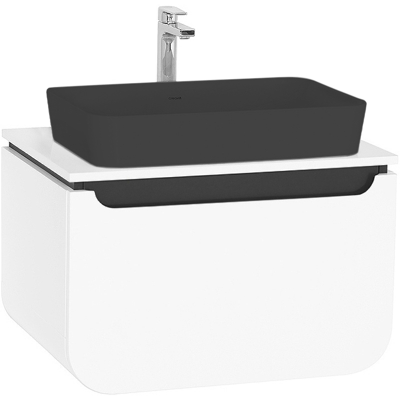 Тумба с раковиной Creavit Pion Plus PN0070.01.BGR+UL060.6 70 см (белый/серый) подвесная