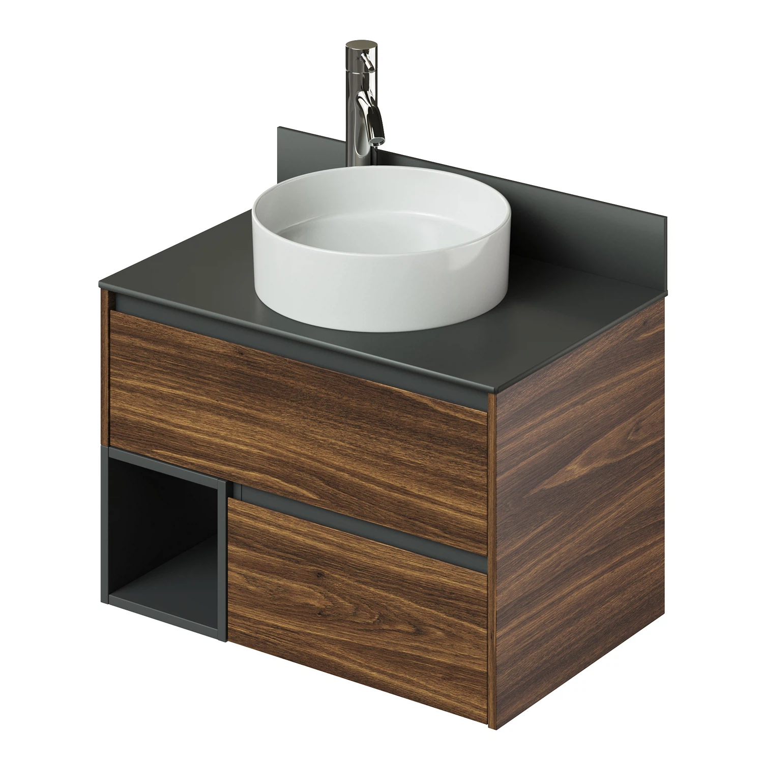 Тумба со столешницей Итана Amelia 2.0 4657792959557 75 см (дуб бурбон) подвесная