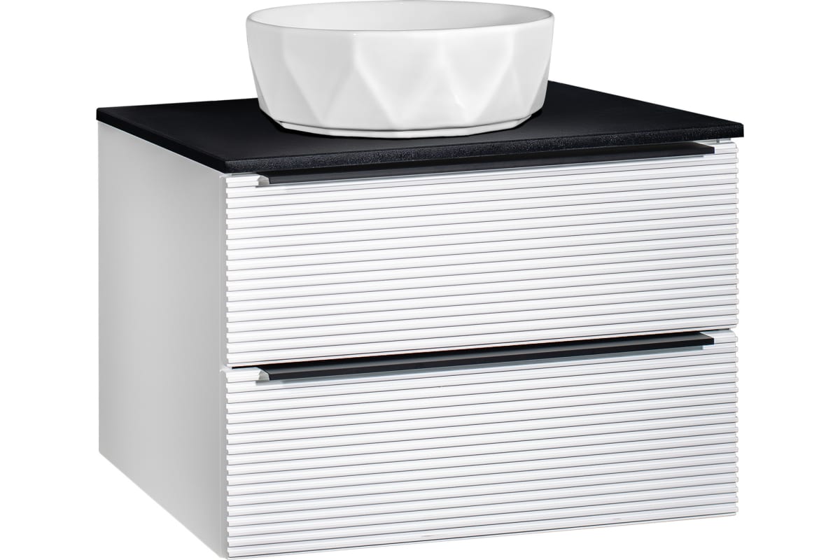Тумба под раковину Runo Орлеан 00-00002022 70 см (белый матовый/чёрный) подвесная