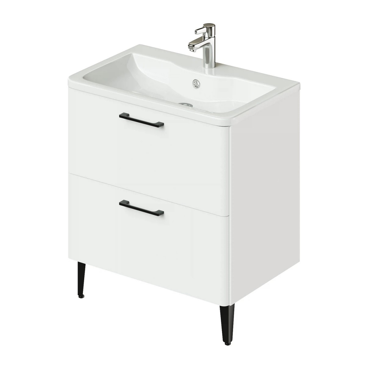 Тумба с раковиной Итана Nais 2.0 4657810334960 70 см (белый матовый) напольная