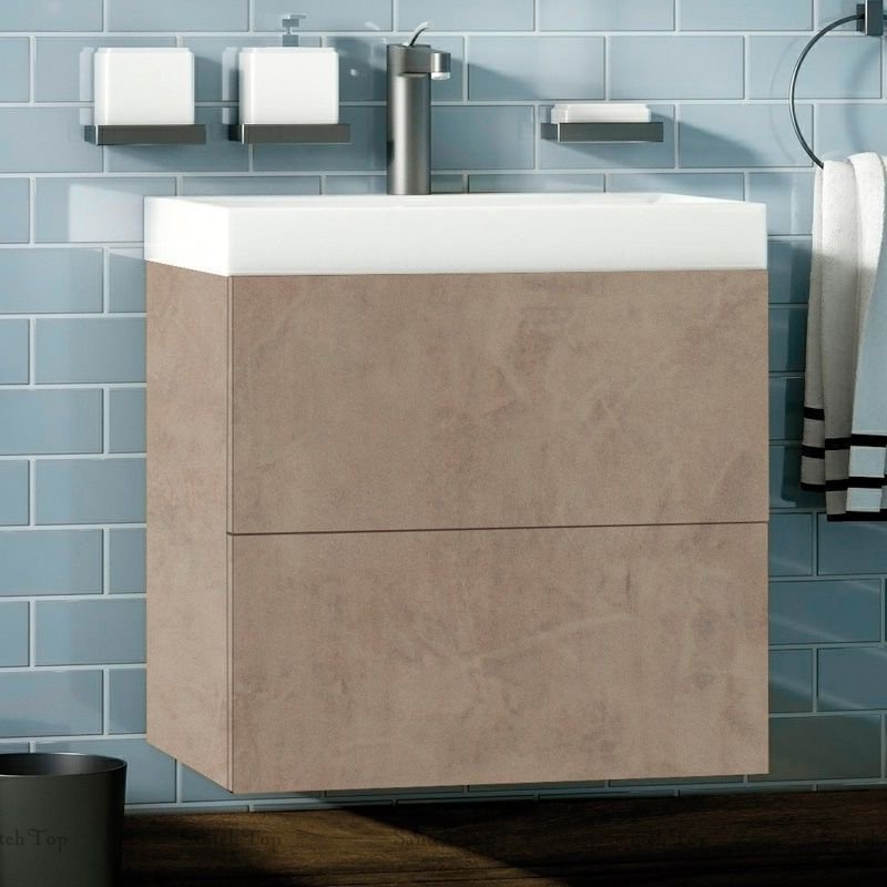 Тумба под раковину Art&Max Verona-Push AM-Verona-Push-600-2C-SO-St 60 см (камень светлый) подвесная