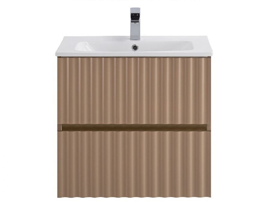 Тумба под раковину Art&Max Elegant AM-ELEGANT-600-2C-SO-CM-LED 60 см (капучино матовый) подвесная