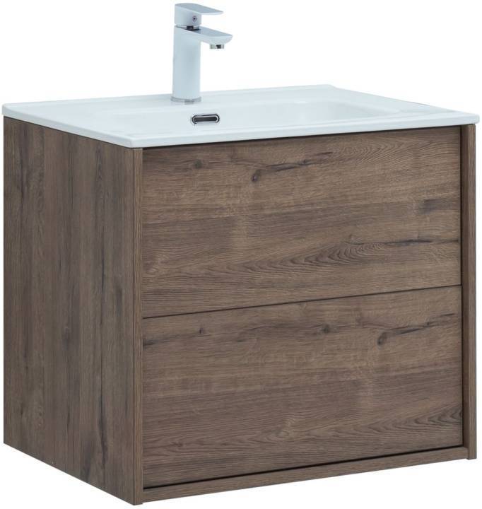 Тумба под раковину Aquanet Lino (Flat) 287541 60 см (дуб веллингтон) подвесная