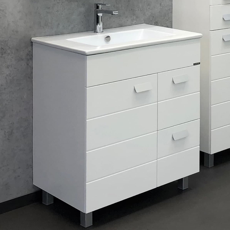 Тумба с раковиной Comforty Модена-М 00-00001643 75 см (белый) напольная