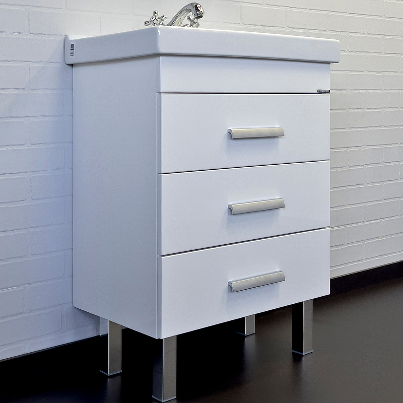 Тумба с раковиной Comforty Никосия-60Н 00-00011160 60 см (белый) напольная