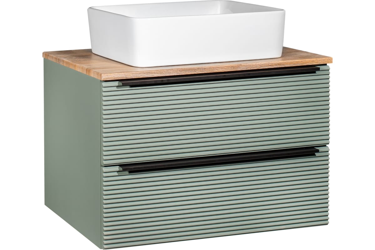 Тумба под раковину Runo Орлеан 00-00002020 70 см (зелёный/дуб натуральный) подвесная