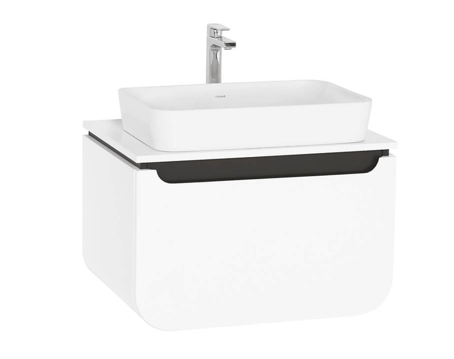 Тумба с раковиной Creavit Pion Plus PN0070.01.BGR+UL060 70 см (белый/серый) подвесная