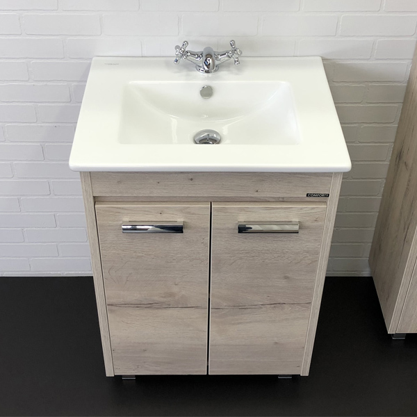 Тумба с раковиной Comforty Марио 00-00005206 60 см (дуб дымчатый) напольная