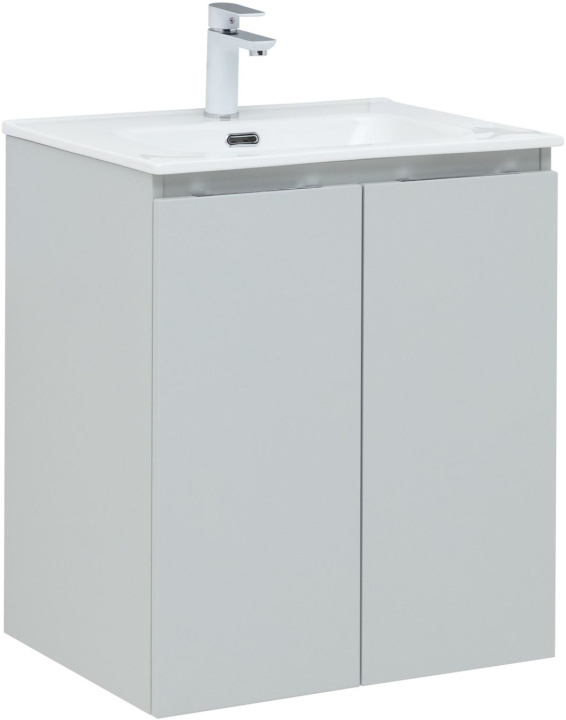 Тумба под раковину Aquanet Алвита New 277524 60 см (серый) 2 дверцы, подвесная