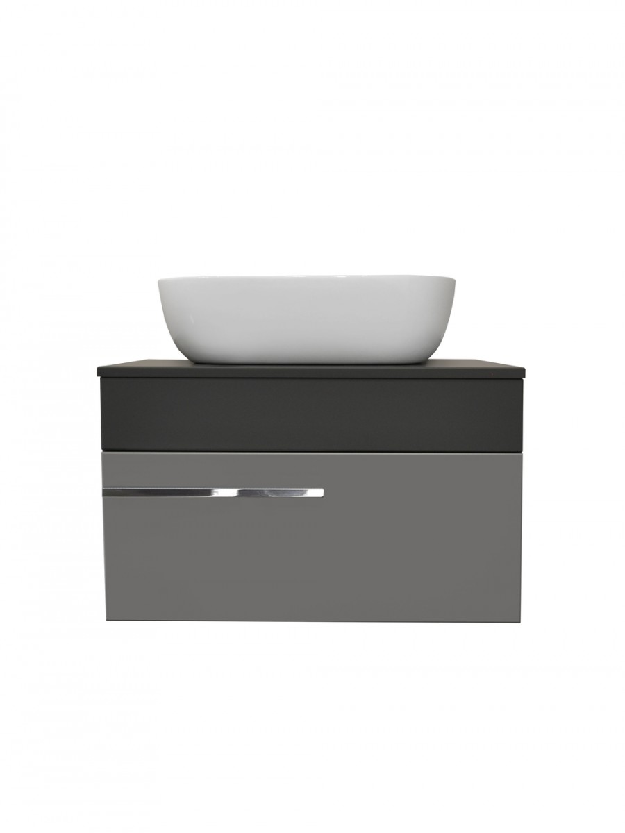 Тумба под раковину Runo Вудлайн 00-00004898 65 см (темно-серый/серый) подвесная