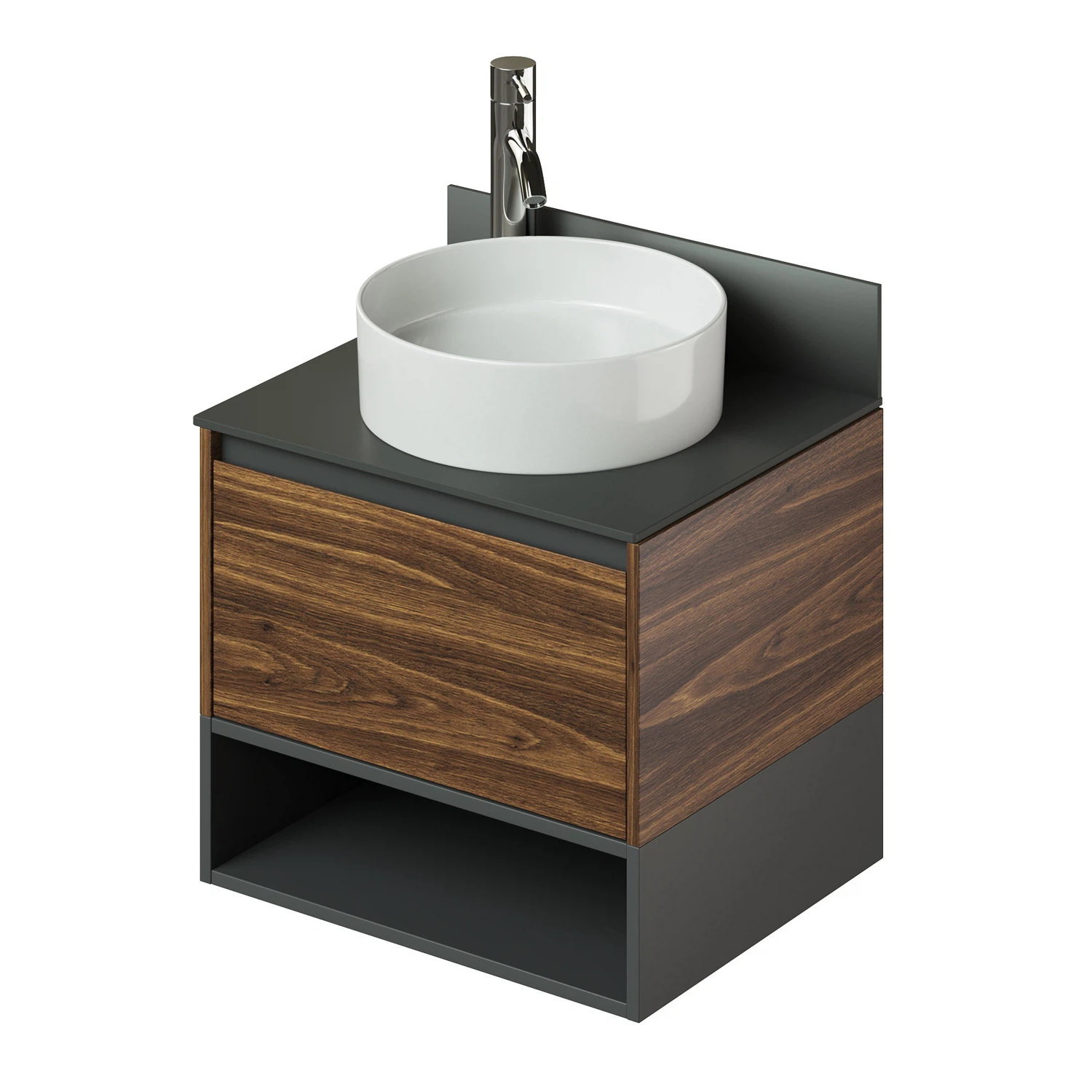 Тумба со столешницей Итана Amelia 2.0 4657792959540 60 см (дуб бурбон) подвесная