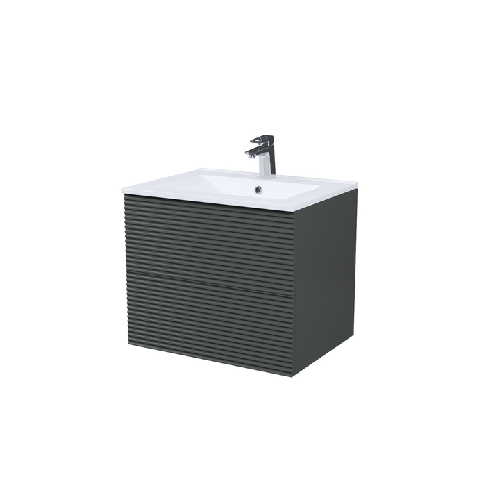 Тумба с раковиной IDDIS Bild BIL60G0i95K 60 см (темно-серый) подвесная