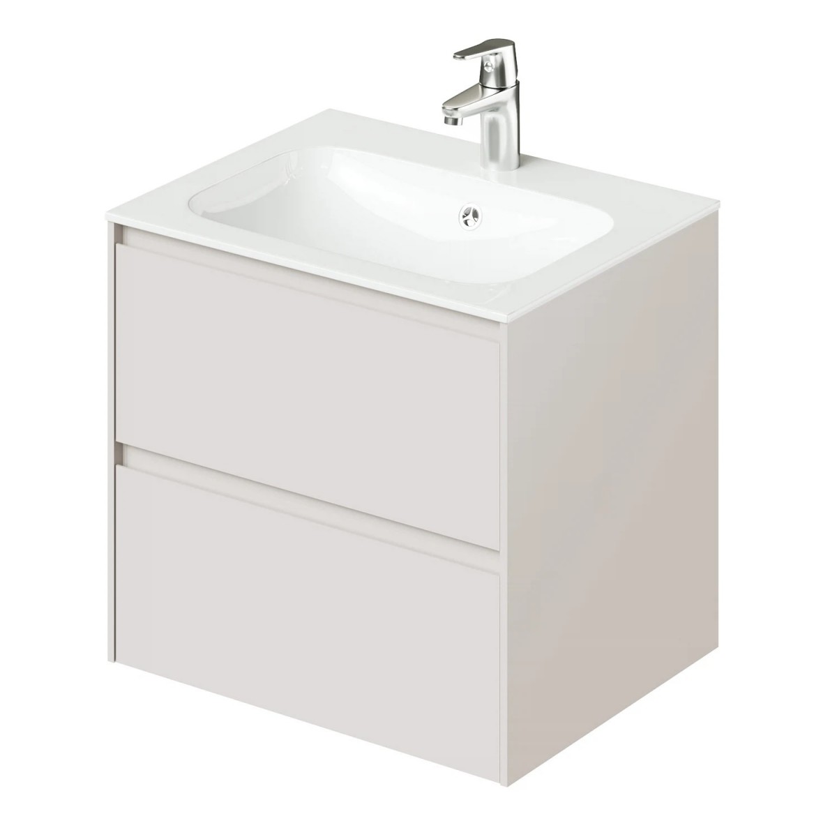 Тумба с раковиной Итана Slim 4657810334373 60 см (бежевый матовый) подвесная