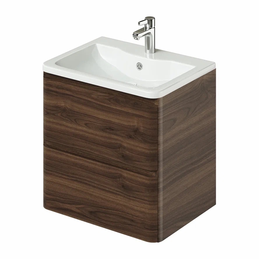 Тумба с раковиной Итана Roberto 4657834371200 60 см (орех пекан шоколад стронг) подвесная