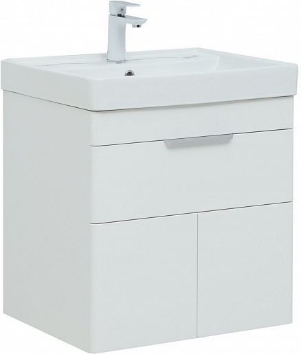Тумба под раковину Aquanet Ирис new 310148 60 см (белый) 1 ящик 2 дверцы, подвесная