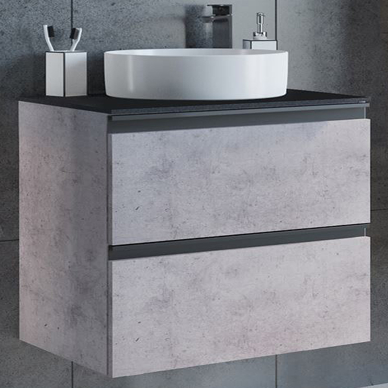 Тумба с раковиной Comforty Эдинбург-60-2 00-00005701 60 см (бетон светлый) подвесная