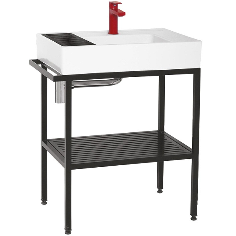 Тумба с раковиной Creavit Arya AR065-M+AR065 65 см (чёрный)