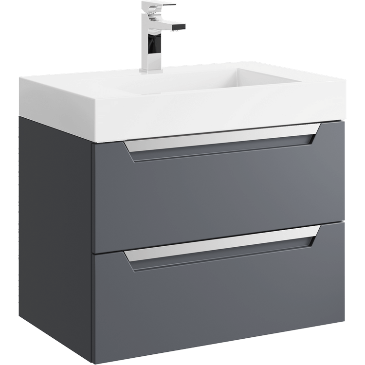 Тумба под раковину Aqwella Cube CUB0107GR 70 см (серый) подвесная