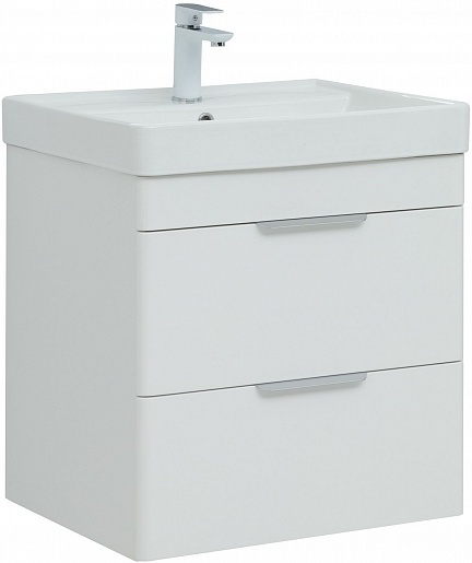 Тумба под раковину Aquanet Ирис new 310144 60 см (белый) 2 ящика, подвесная
