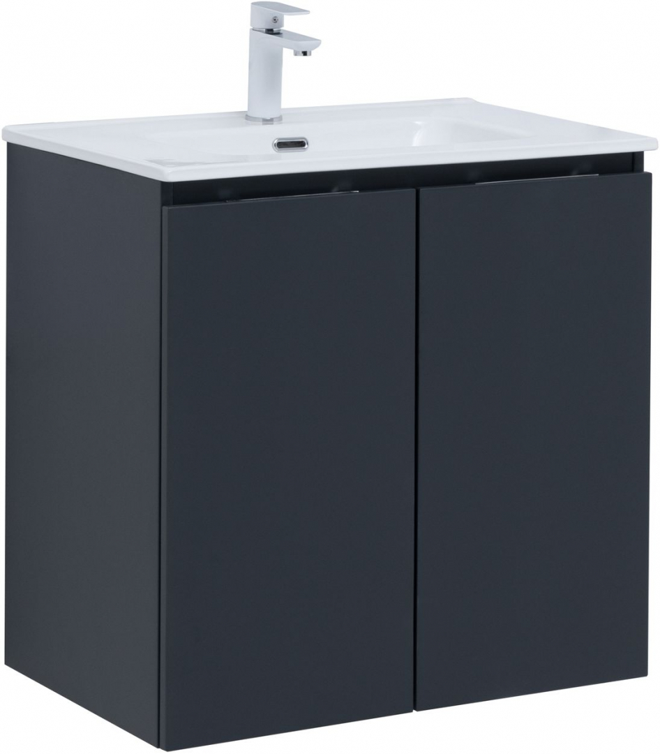 Тумба под раковину Aquanet Алвита New 303904 70 см (антрацит) 2 дверцы, подвесная