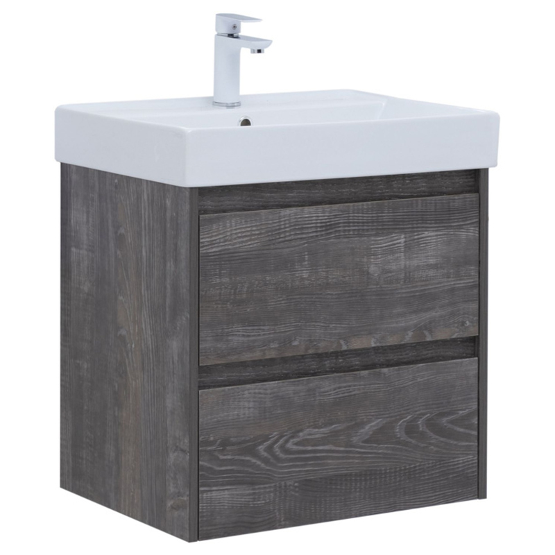 Тумба под раковину Aquanet Nova Lite 287889 60 см (дуб серый) 2 ящика, подвесная
