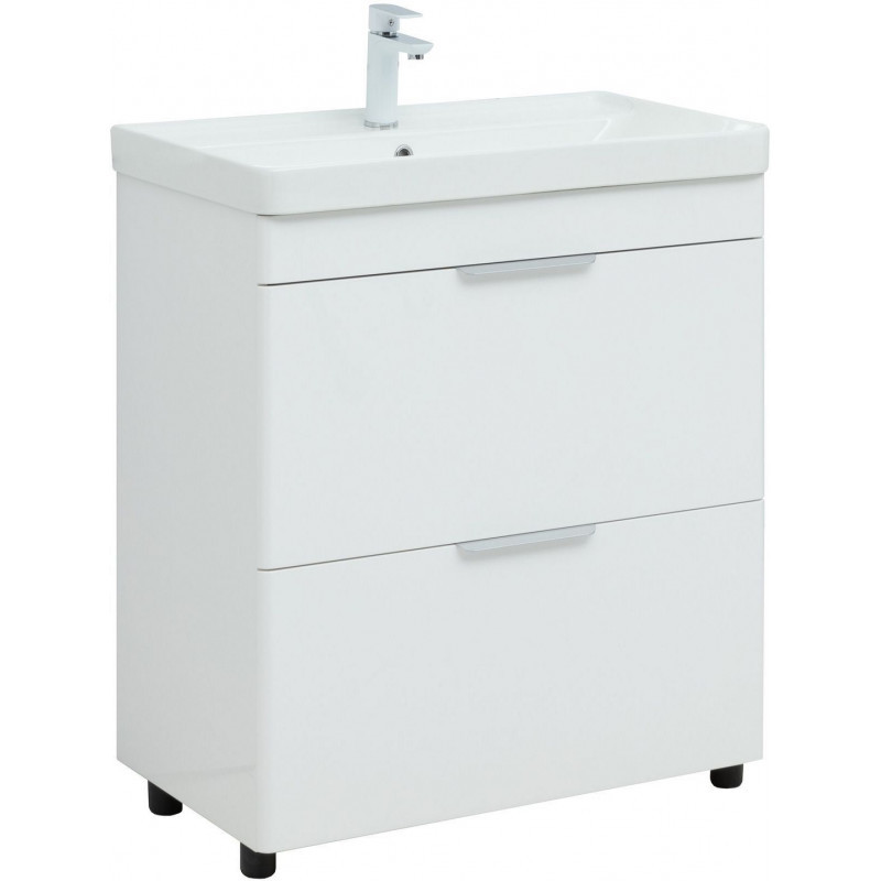 Тумба под раковину Aquanet Ирис new 310153 70 см (белый) 2 ящика, напольная