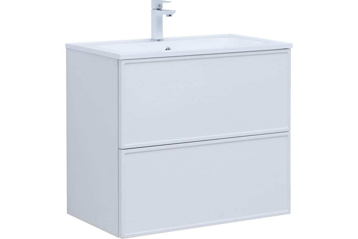 Тумба под раковину Aquanet Арт 313255 75 см (белый матовый) подвесная