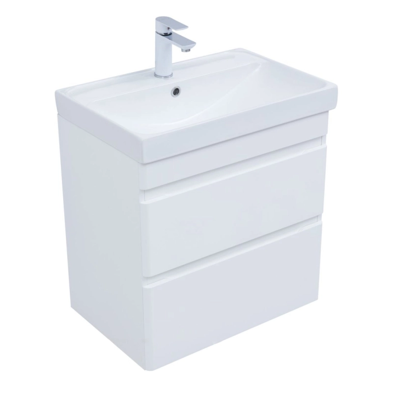 Тумба под раковину Aquanet Слим 346047 60 см (белый сатин) подвесная